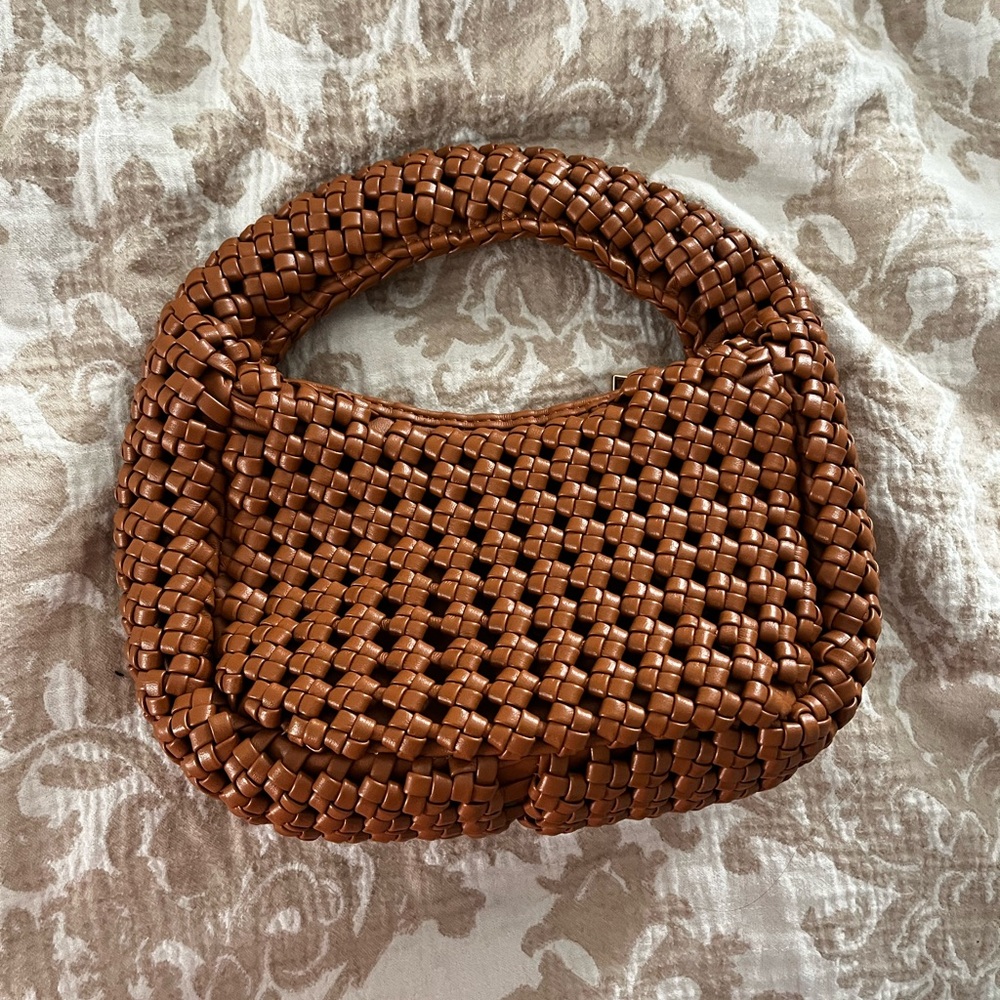 Small Purse, woven cognac